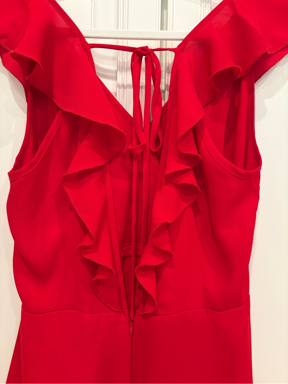 Altar'd State Red Ruffle V-Neck Mini Dress - Picture 3 of 4